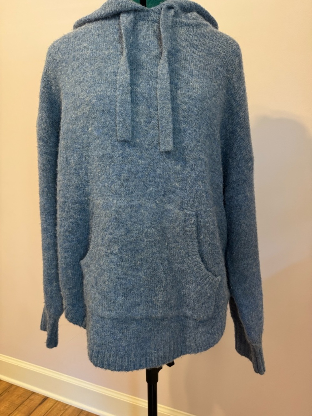 Madewell Cozy Blue Hooded Sweater Sz Medium
